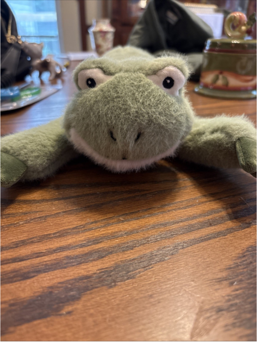 Mary Meyer Laying Green Frog Plush Stuffed Animal